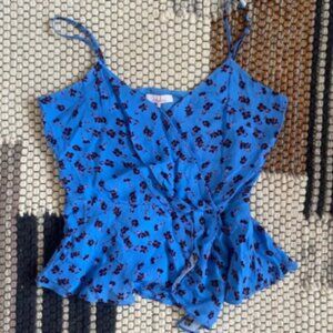 NWOT Parker Blue Floral Silk Cami Top size Small NEW